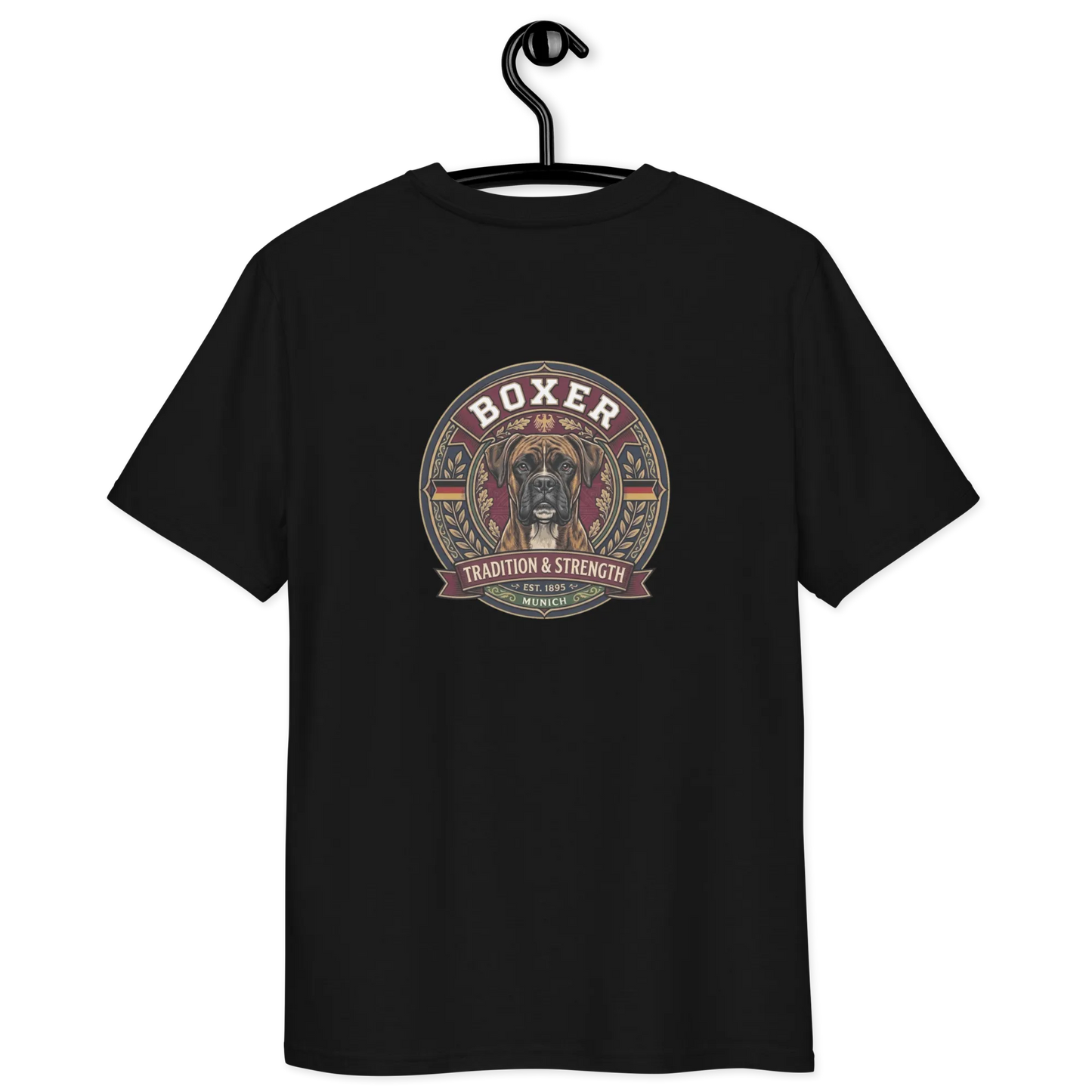Boxer gestromt Dog Badge – Bio-T-Shirt