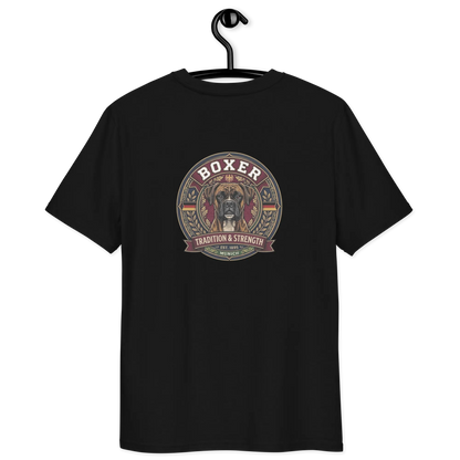 Boxer gestromt Dog Badge – Bio-T-Shirt