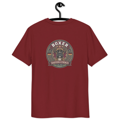 Boxer gestromt Dog Badge – Bio-T-Shirt