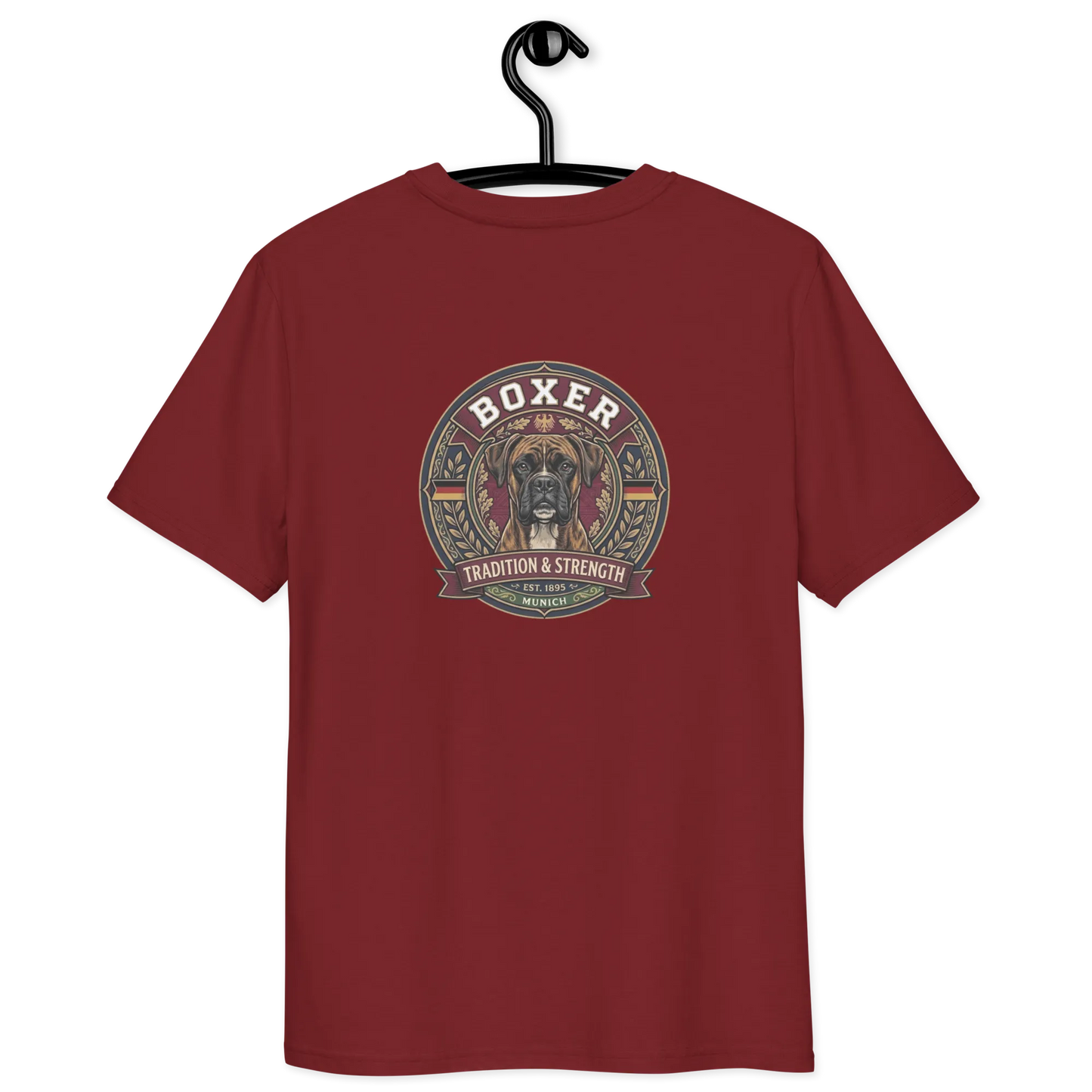 Boxer gestromt Dog Badge – Bio-T-Shirt