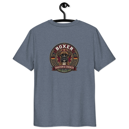 Boxer gestromt Dog Badge – Bio-T-Shirt