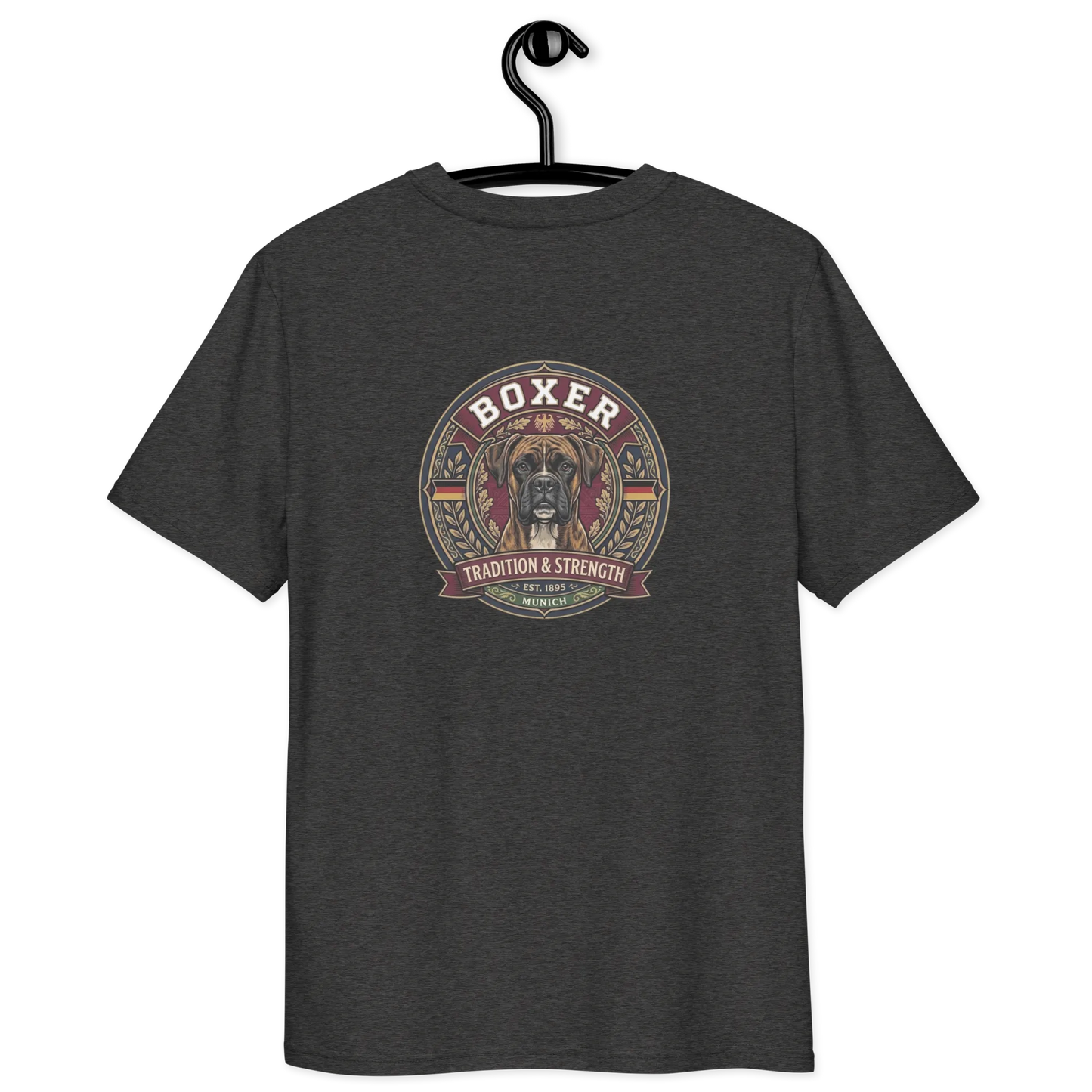 Boxer gestromt Dog Badge – Bio-T-Shirt