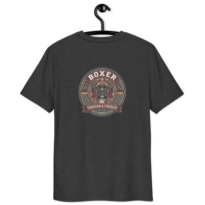 Boxer gestromt Dog Badge – Bio-T-Shirt