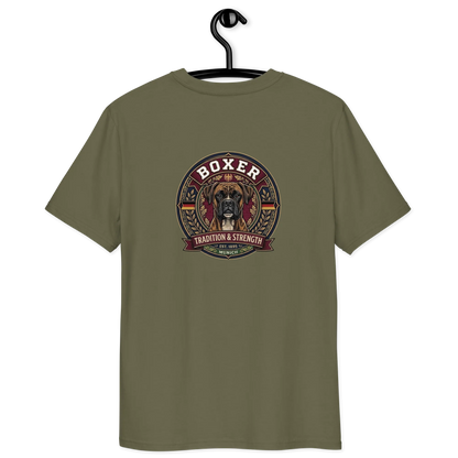 Boxer gestromt Dog Badge – Bio-T-Shirt