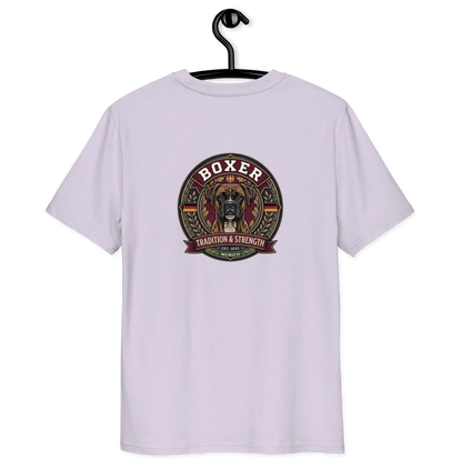 Boxer gestromt Dog Badge – Bio-T-Shirt
