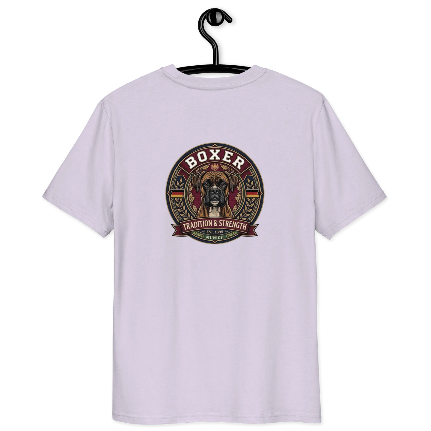 Boxer gestromt Dog Badge – Bio-T-Shirt