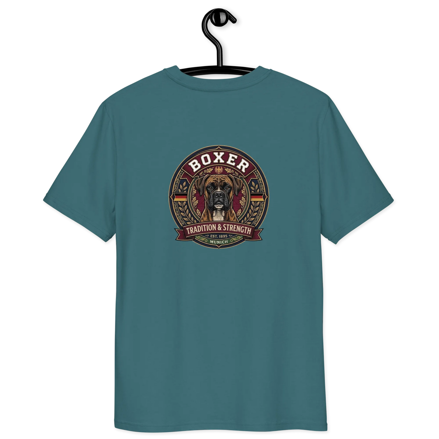 Boxer gestromt Dog Badge – Bio-T-Shirt