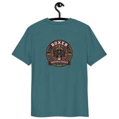 Boxer gestromt Dog Badge – Bio-T-Shirt