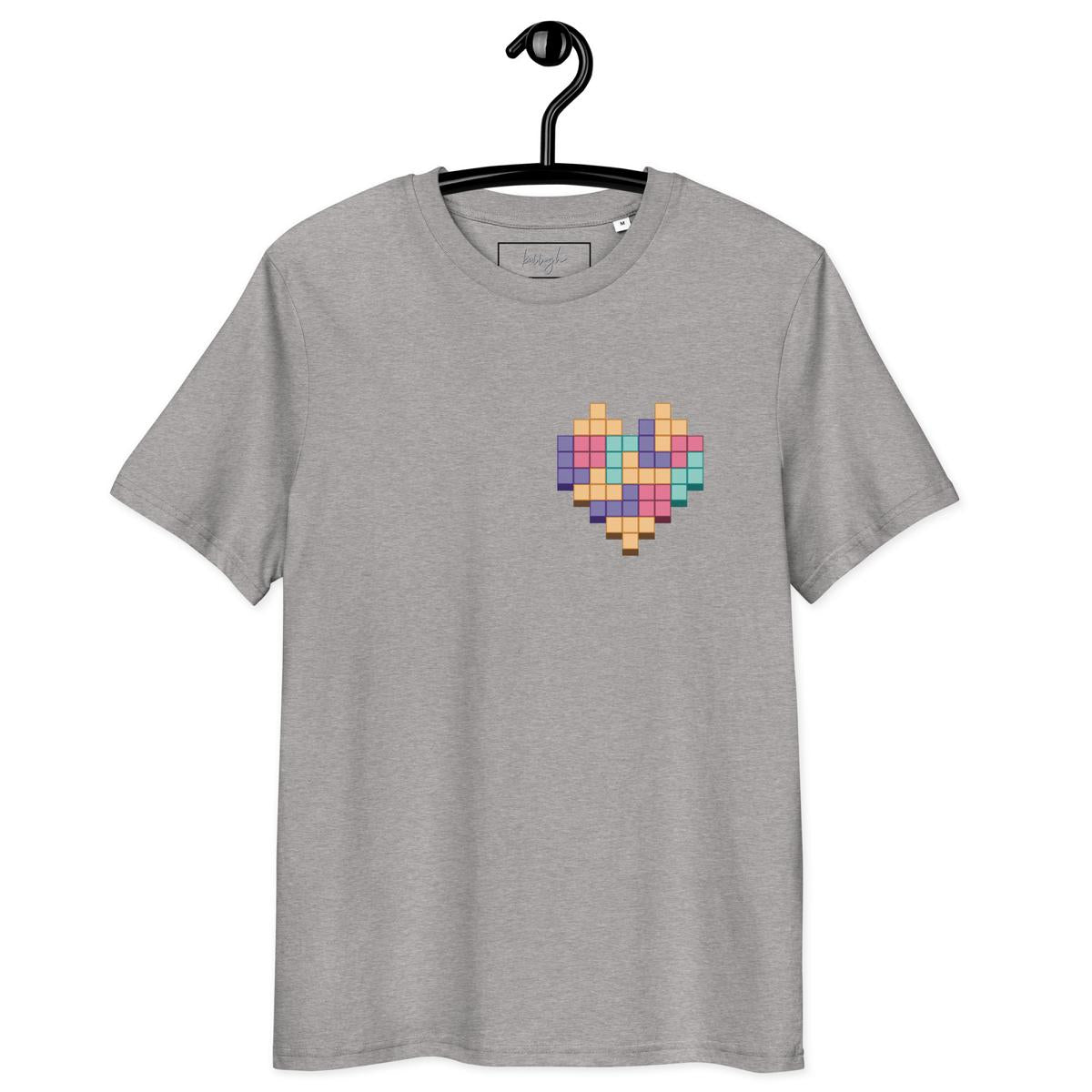Gaming-Shirt „Pixel Heart“ – Bio, öko & pixelverliebt