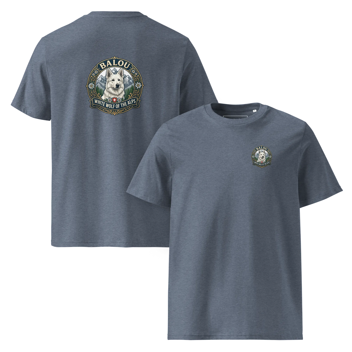 Weißer Schweizer Schäferhund – T-Shirt aus Bio Baumwolle