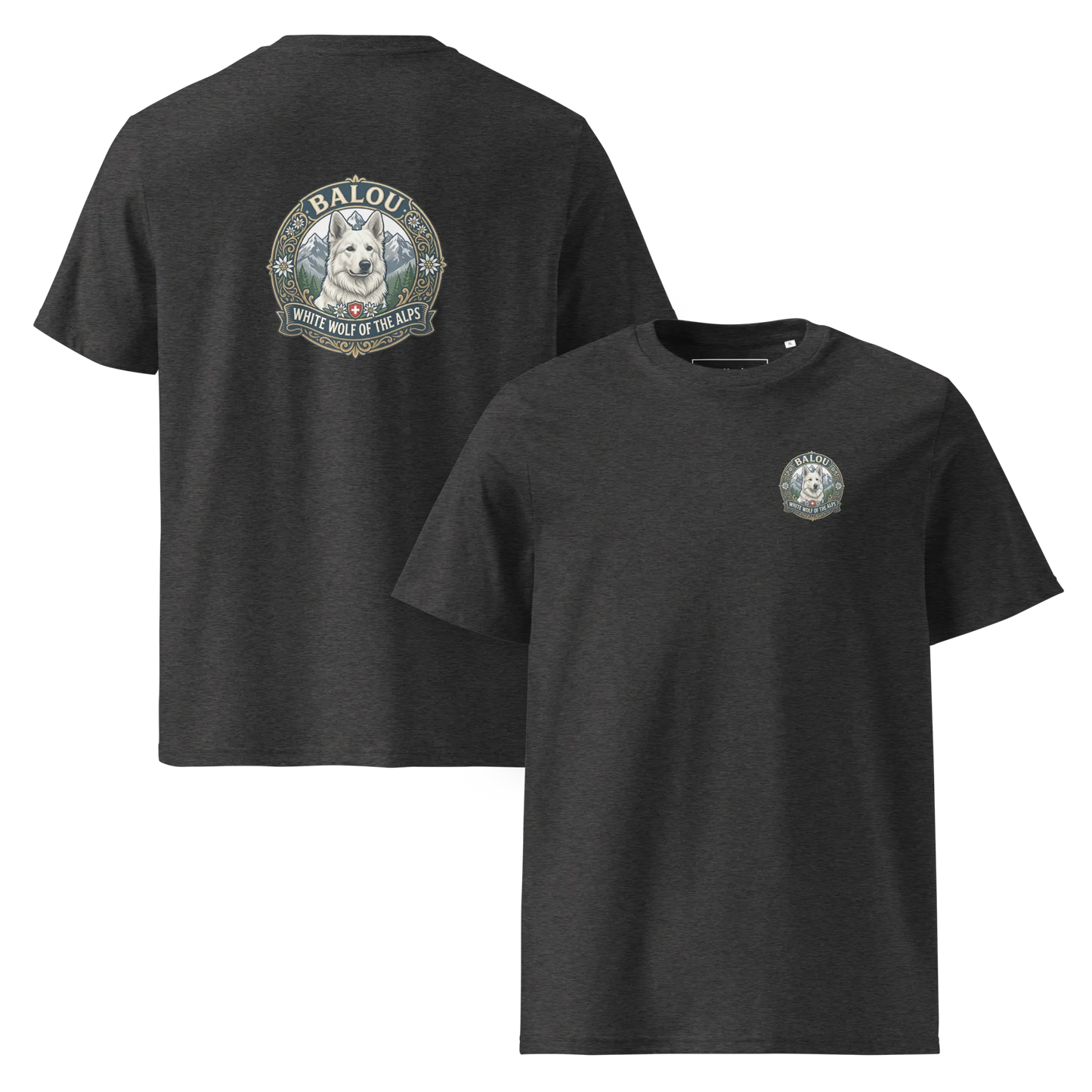 Weißer Schweizer Schäferhund – T-Shirt aus Bio Baumwolle