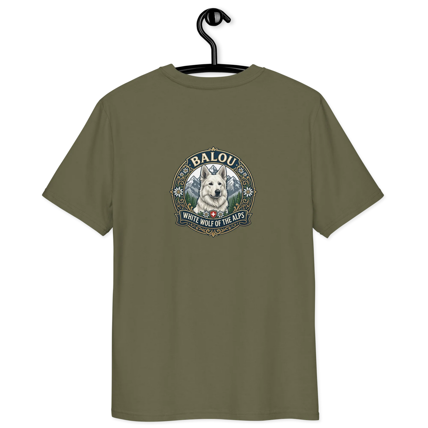 Weißer Schweizer Schäferhund – T-Shirt aus Bio Baumwolle