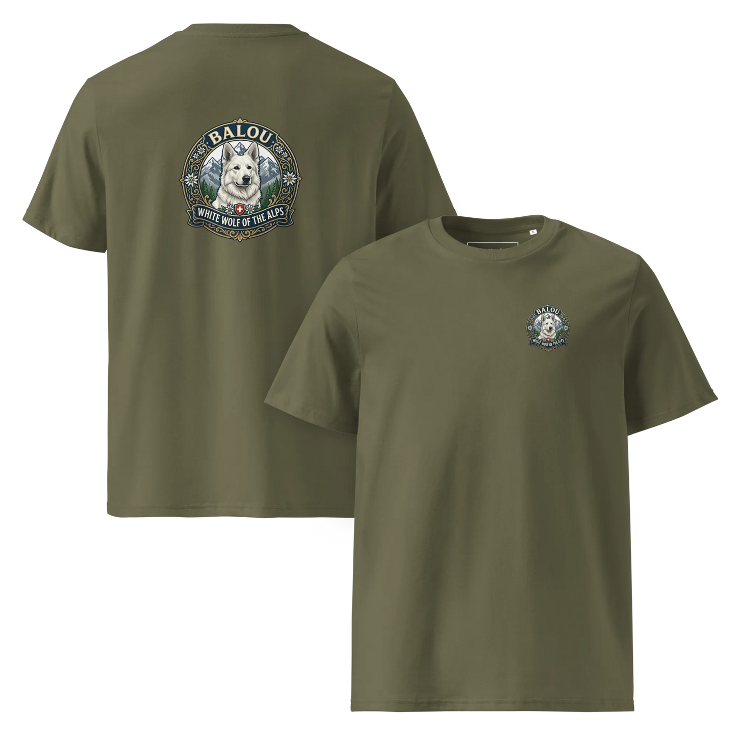 Weißer Schweizer Schäferhund – T-Shirt aus Bio Baumwolle