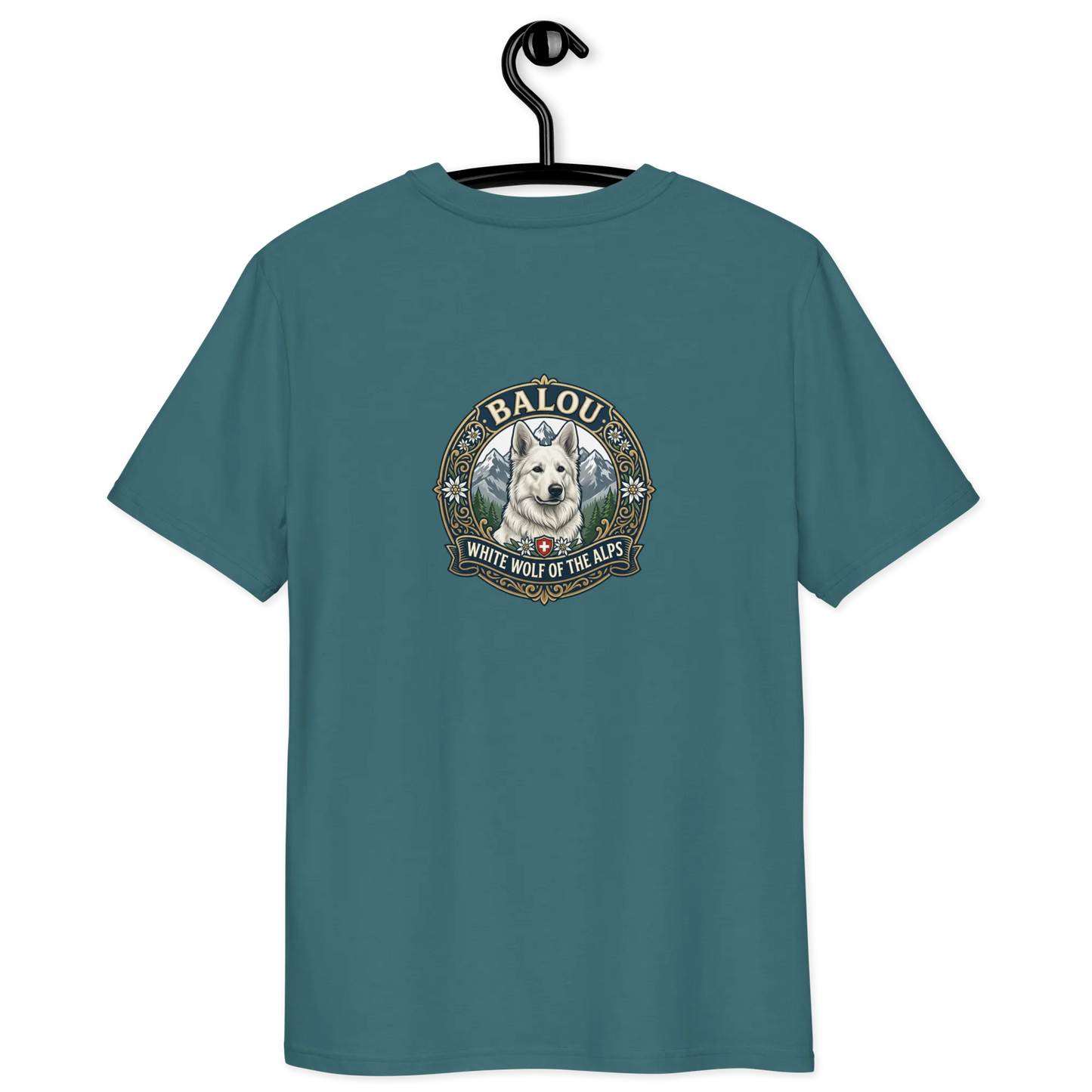 Weißer Schweizer Schäferhund – T-Shirt aus Bio Baumwolle