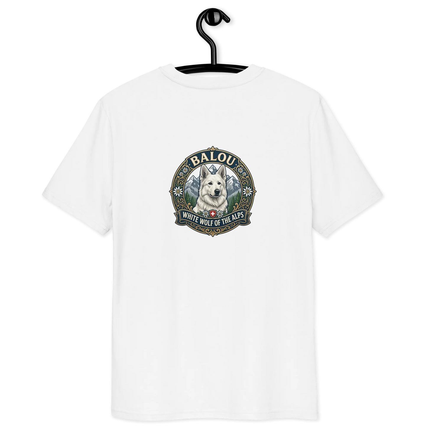Weißer Schweizer Schäferhund – T-Shirt aus Bio Baumwolle