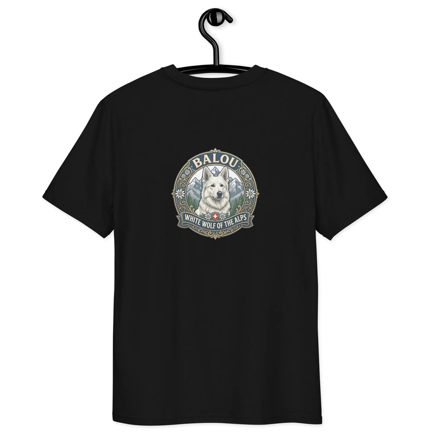 Weißer Schweizer Schäferhund – T-Shirt aus Bio Baumwolle