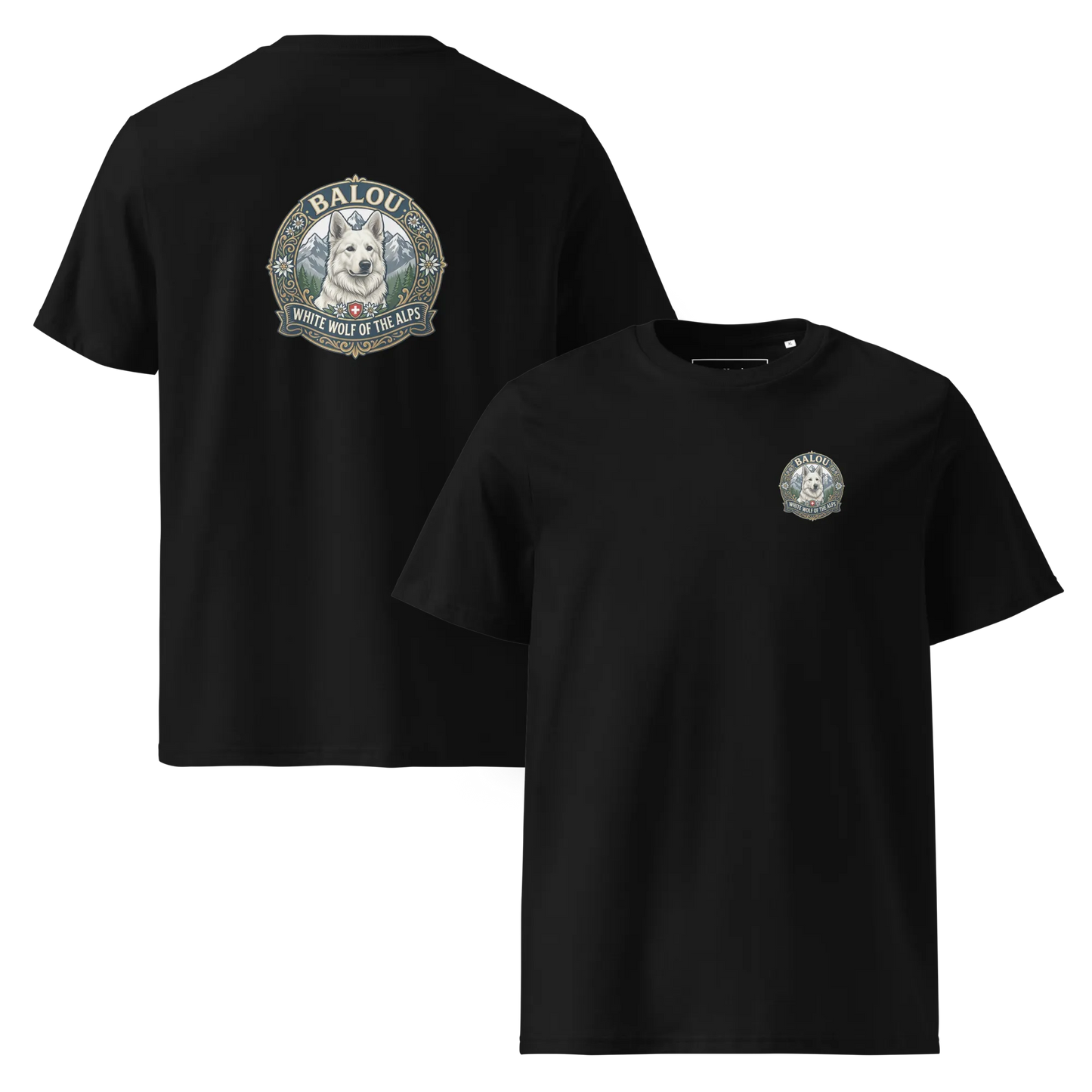 Weißer Schweizer Schäferhund – T-Shirt aus Bio Baumwolle